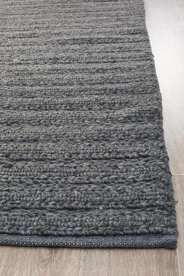 Eva Scandi Charcoal Hand Woven Rug
